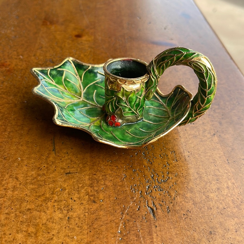 Vintage NYCO Cloisonné Candlestick Holder